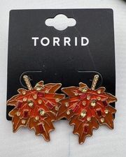 Torrid Women's Jewelry Wedding Gift Studded Harvest Leaf Stmt Earring Set