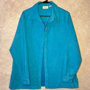 Electric Blue Suede Button Up Blouse