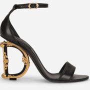 Dolce & Gabbana Devotion D&G Sandals In Black Leather