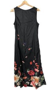 Misslook Black Floral Hem Sleeveless Maxi Dress S