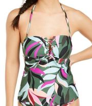 Hula Honey OLIVE Tropics Print Tankini Swim Top