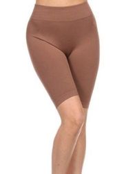 YELETE OS Brown Seamless Spandex Biker Shorts