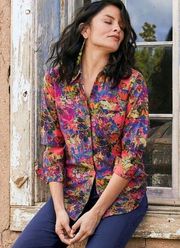 NEW peruvian connection tessa button down shirt