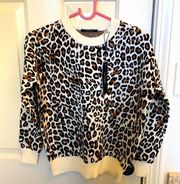 T Tahari Animal Print Crew Neck Sweater NWT Sz XXS Polyester Long Sleeve