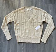 Astr The Label Knit Sweater Womens Small Wrap Front Cream