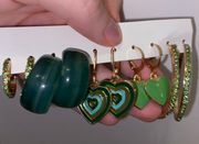 Green Earrings Set