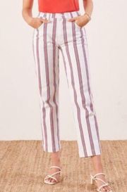 NWOT  Roper Cropped Striped Jeans Grenada White Red Blue Stripe Sz 31