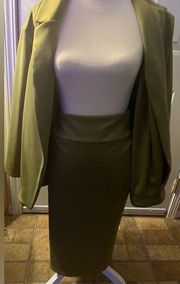 Ashley Stewart Scuba Stretch blazer, size 26 & matching skirt, size 22/24,green