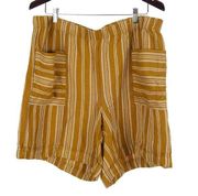 J Jill Pull On Linen Blend Cuffed Shorts Women's Size XL