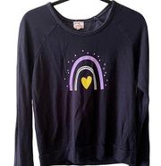 Sundry black rainbow heart sweatshirt