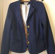 LL bean navy blazer jacket 12