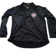 New Era 5th & Ocean Womens Chicago Cubs 1/4 Zip Mesh Detail Open Back Size XL