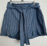 June & Hudson Womens Ruffled Tie Front Shorts