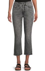 NWT Time and Tru Women's Washed gray  High Rise Straight Crop Jean Capri size 10