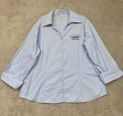 Lowes Shirt Womens 1X Blue Button Up Uniform Employee Cotton Port Authority