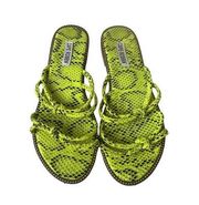 CAPE ROBBIN Yellow Neon Snake Print Knot Sandals Size 6