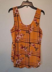 Daytrip size L Yellow Floral Tank Top