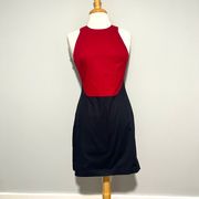 10 Crosby Red Navy Blue Sleeveless Mini Dress