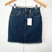 GOOD American The Denim Mini Skirt