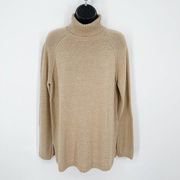 Jeanne Pierre VINTAGE Sweater Tunic Women’s Size L Turtleneck Pullover Tan