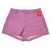 Spanx 4" Sunshine Shorts Women's Size Medium Pink White Hibiscus Gingham