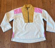 Free Assembly fleece colorblock quarter zip pullover Large