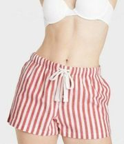 Sleepwear Flannel Striped Short red/white Large