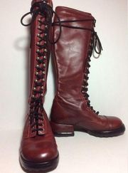 John Fluevog Skip Rope Tall Combat Boot Red Size 6 Left Size 7 Right 
MIXED SIZE