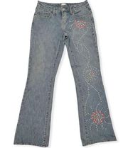 Cache
Blue Medium Wash Vintage Studded 2 Flare Leg Jeans