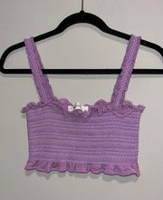 Purple ruffle crop top