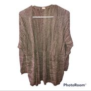 WILD PEARL 𝅺Brand Open Knit Cotton Brown Cardigan