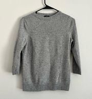Talbots Women’s Gray 100% Cashmere Quarter Sleeve Sweater Size Medium Petite