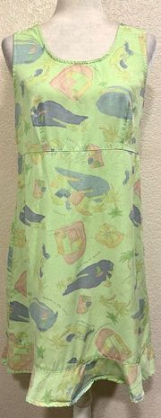 Green Tank Tropical Summer Dress