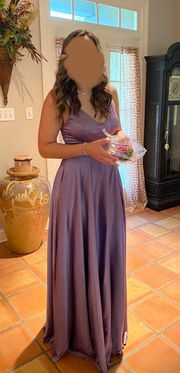 Purple Satin Prom Dress