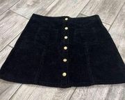 She + Sky Black Corduroy Skirt Size Small