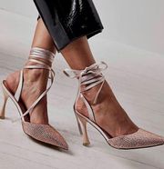 NEW Free People x Jeffrey Campbell Mirror Ball Wrap Heels