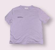 Mango Unknown Masterpiece Cotton T-Shirt, Light Pastel Purple. Size LG. EUC