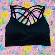 ZENANA BLACK STRAPPY PADDED BRALETTE SPORTS BRA