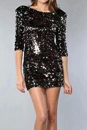 Sequin Emerald Dress U Low Back Fit Bodice Sexy Club Party Wedding Holidays 