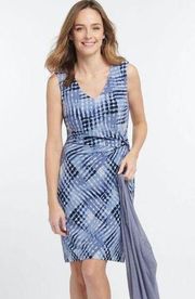 Nic & Zoe Blue Twist Front Dress Size S