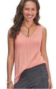 Sundance Bailey knit sleeveless tank vneck (both front & back) peach/pink size S