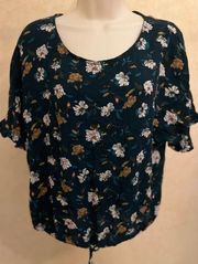 Mason & Belle Short Sleeve Size XL** Ladies Floral Blouse