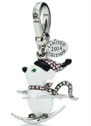 NIB 2014 JUICY LIMITED SKI MOUSE CHARM SILVERTONE