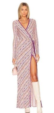 NWT FREE PEOPLE  Phoebe Maxi Dress In Peach Combo SZ- Small