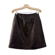 Vintage Valerie Stevens New Zealand Lambskin Leather Skirt Black A Line