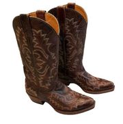 Stetson Embroidered Western Snip Toe All Leather Boots