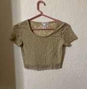 Nude / Tan Lace Crop Top