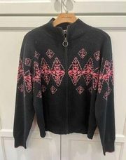 Paige size large quarter zip patterened popover sweater luxury