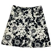 Merona Women's Fit & Flare Skirt Floral Pleated Pockets Size 6