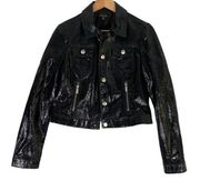 BEBE SPORT Leather Embossed Jacket Size Medium